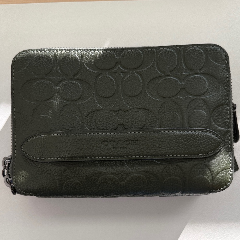 Coach Charter Dark Green Embossed Leather Bag